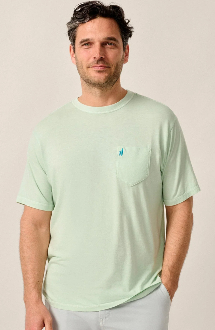 JOHNNIE-O PISTACHIO DALE 2.0 COTTON MODAL POCKET SHORT SLEEVE T-SHIRT SHIRT SZ S